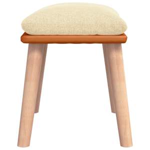 Podnožka krémová 45x29,5x35 cm textil a umělá kůže - obrázek 4
