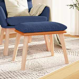 Podnožka modrá 45x29,5x35 cm textil a umělá kůže - obrázek 1
