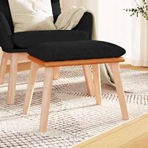 Podnožka černá 45x29,5x35 cm textil a umělá kůže - obrázek 1