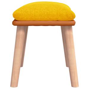 Podnožka hořčicově žlutá 45x29,5x35 cm textil a umělá kůže - obrázek 4