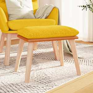 Podnožka hořčicově žlutá 45x29,5x35 cm textil a umělá kůže - obrázek 1