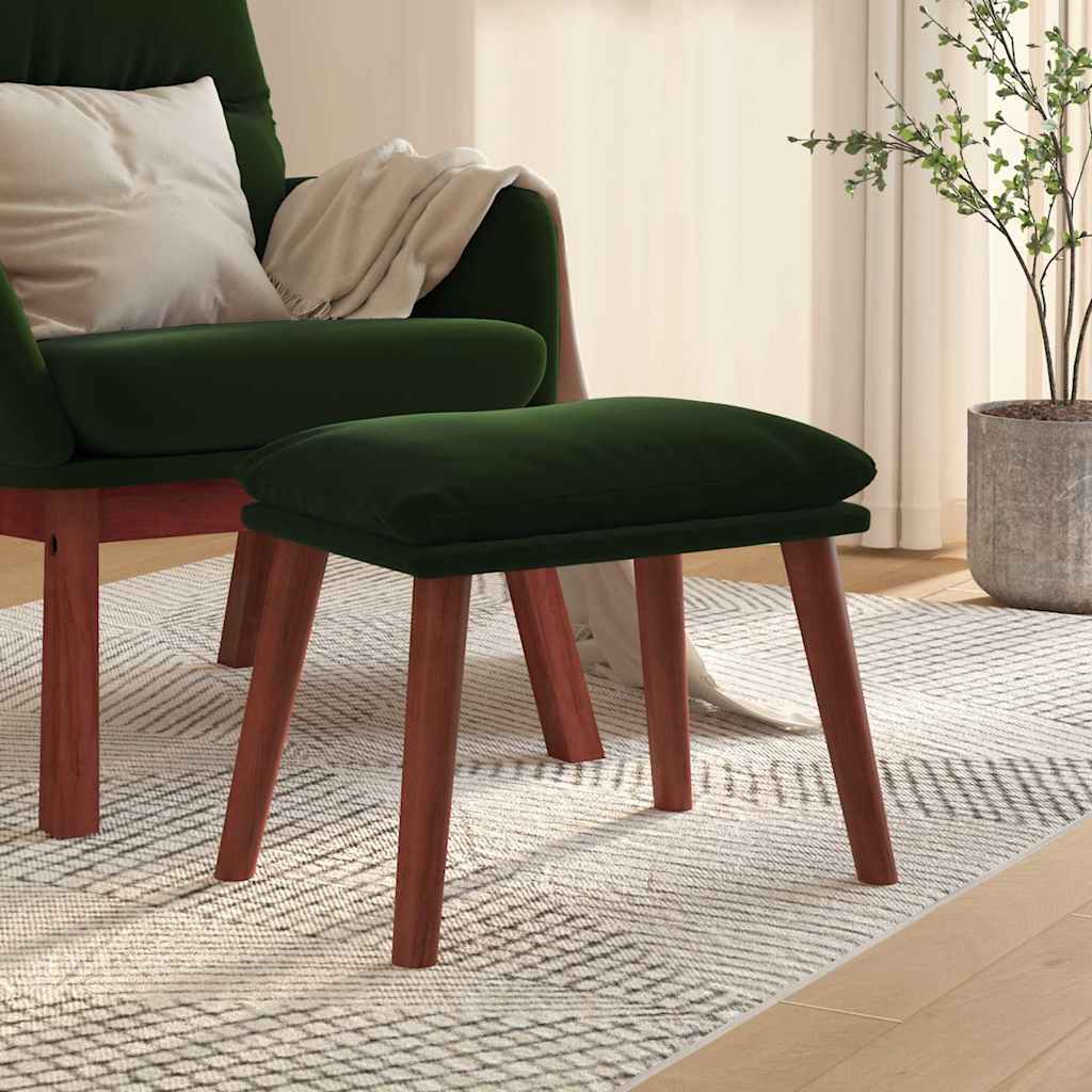 vidaXL Podn�ek, ciemnozielony, 45x29,5x35 cm, tapicerowany aksamitem