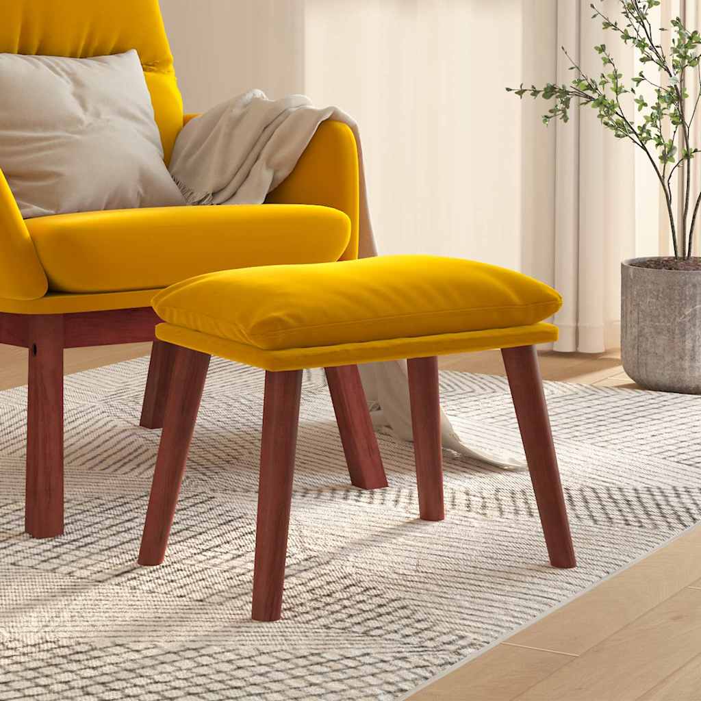 vidaXL Podn�ek, musztardowy ��ty, 45x29,5x35 cm, obity aksamitem