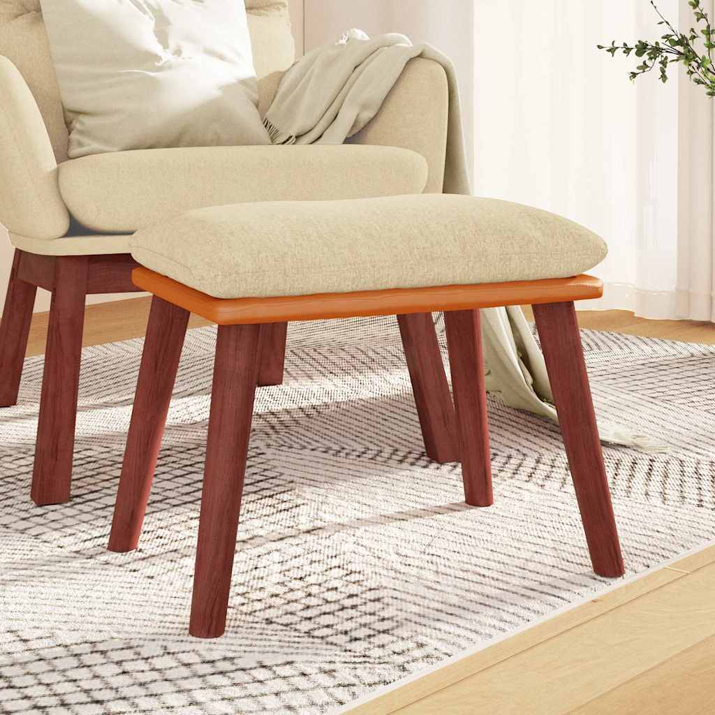 vidaXL Podn�ek, kremowy, 45x29,5x35 cm, tkanina i ekosk�ra