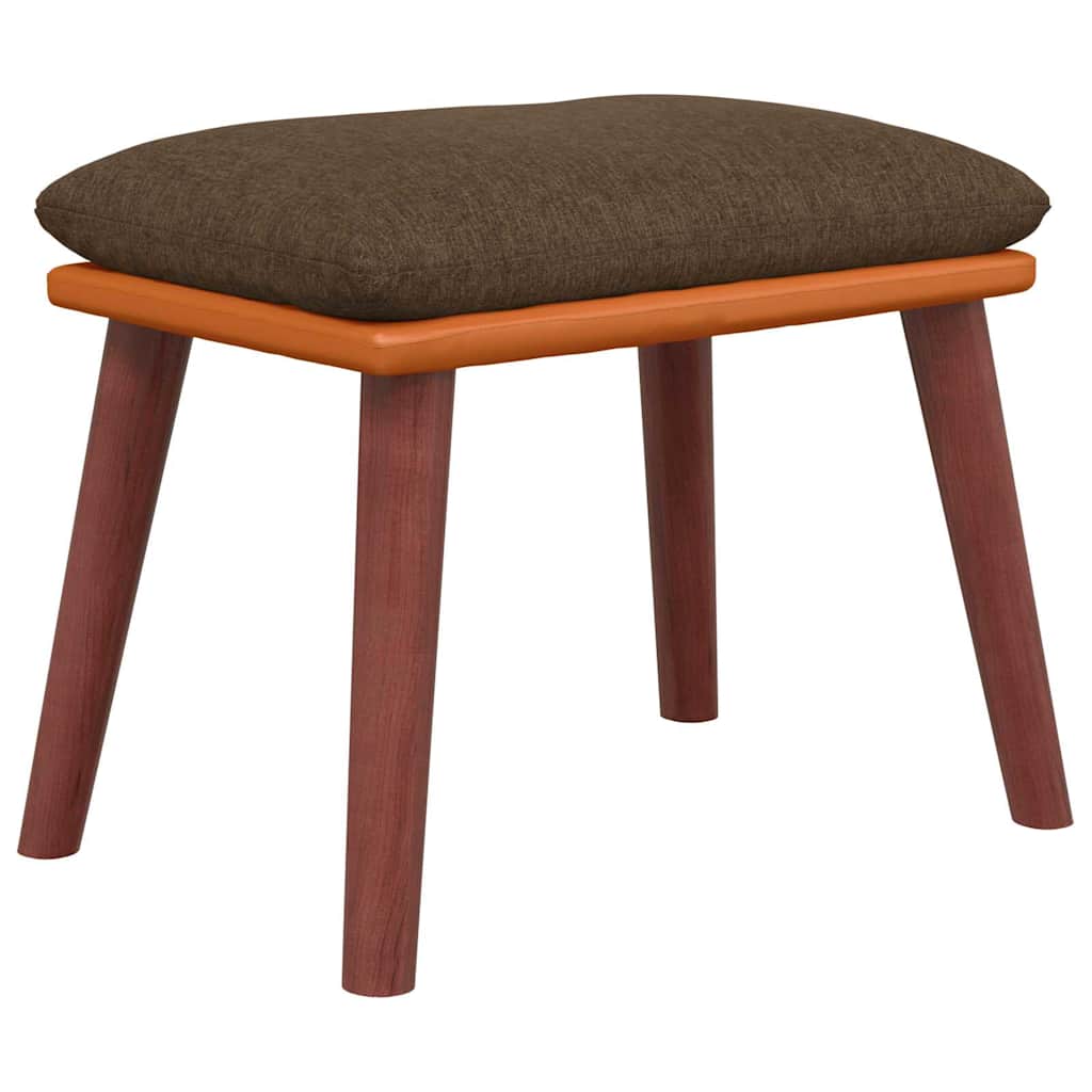 vidaXL Podnožka hnědá 45x29,5x35 cm textil a umělá kůže