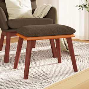 Podnožka hnědá 45x29,5x35 cm textil a umělá kůže - obrázek 1