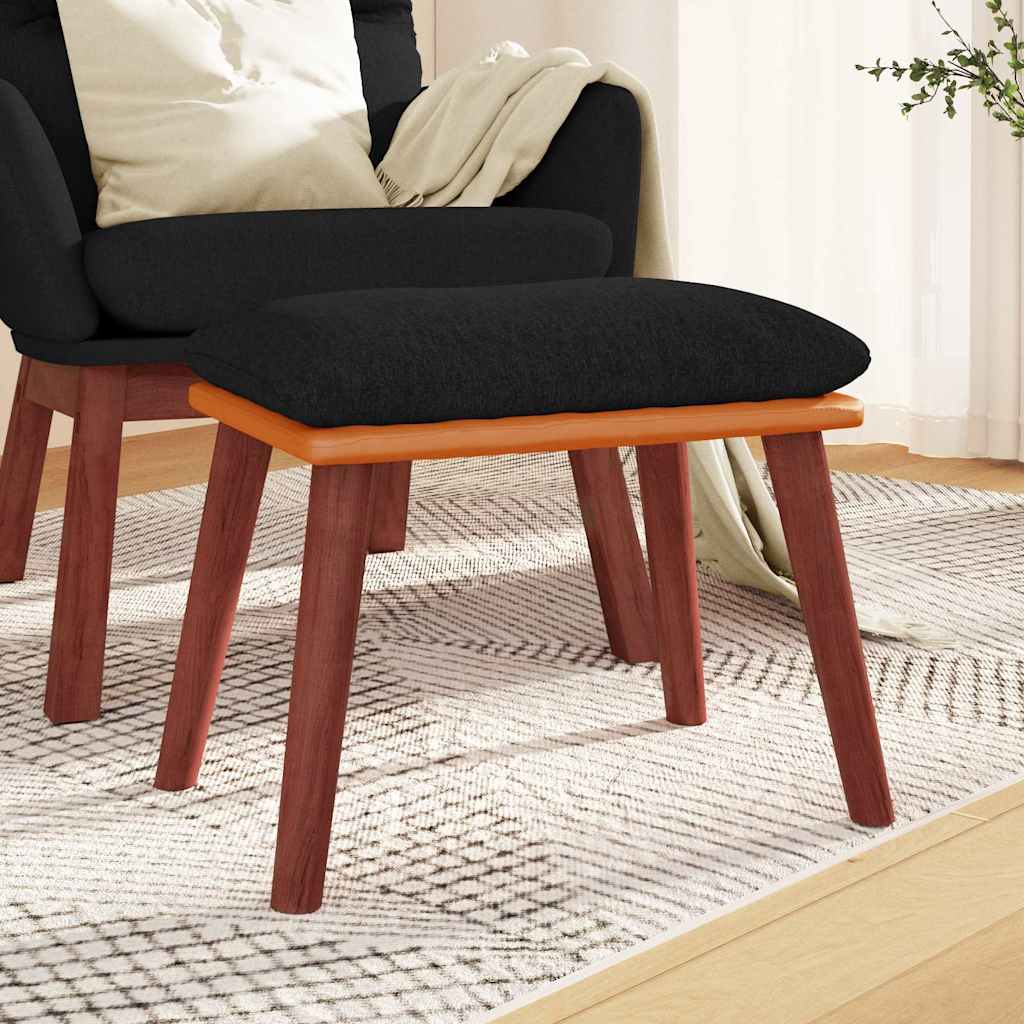 vidaXL Podn�ek, czarny, 45x29,5x35 cm, tkanina i ekosk�ra