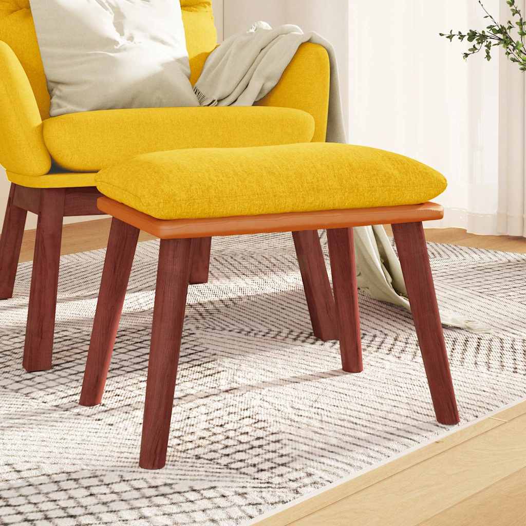 vidaXL Podn�ek, musztardowy ��ty, 45x29,5x35 cm, tkanina i ekosk�ra