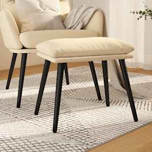 Podnožka krémová 45x29,5x35 cm textil - obrázek 1