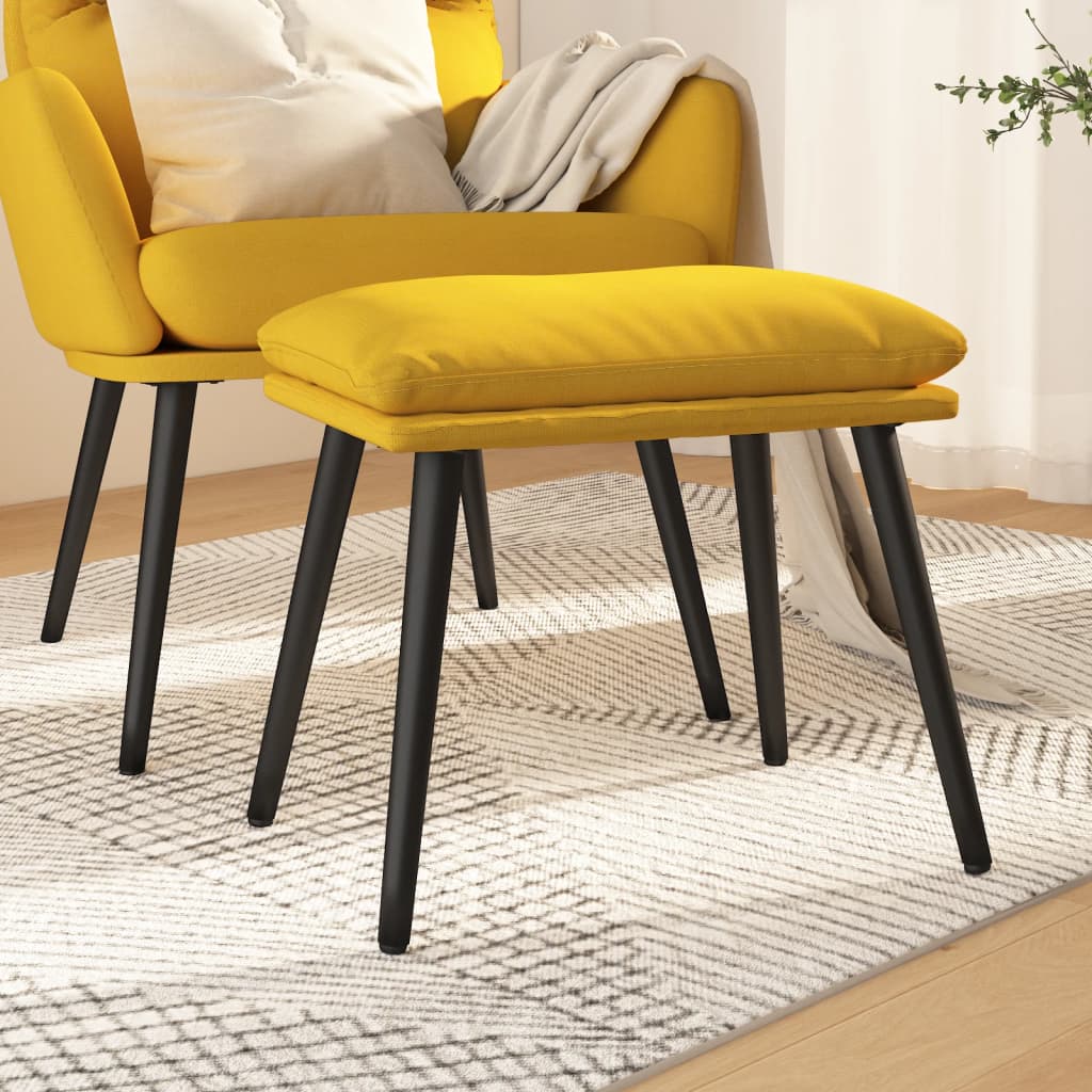 Repose-pied Jaune moutarde 45x29,5x35 cm Tissu