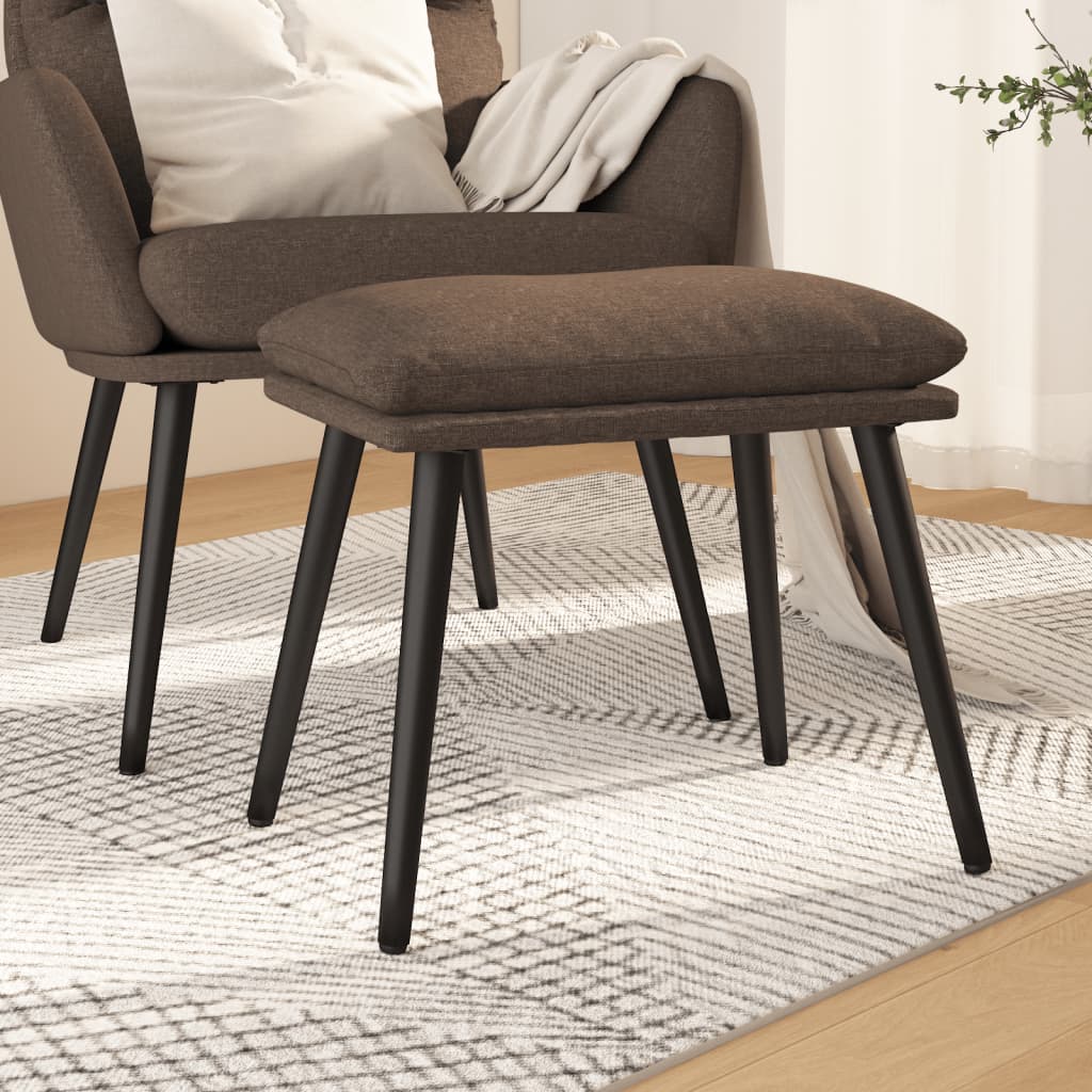 vidaXL Apoio de pés 45x29,5x39 cm tecido cinzento-acastanhado