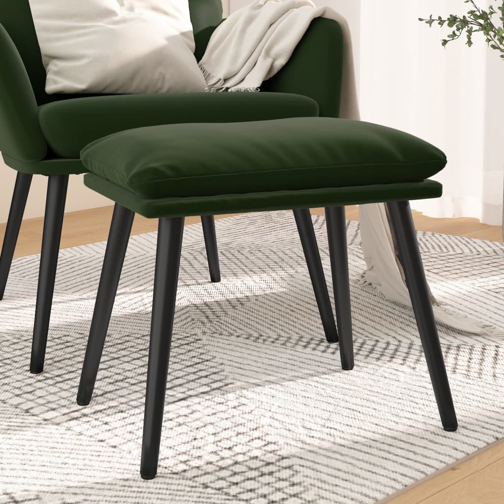 Repose-pied Vert foncé 45x29,5x35 cm Velours