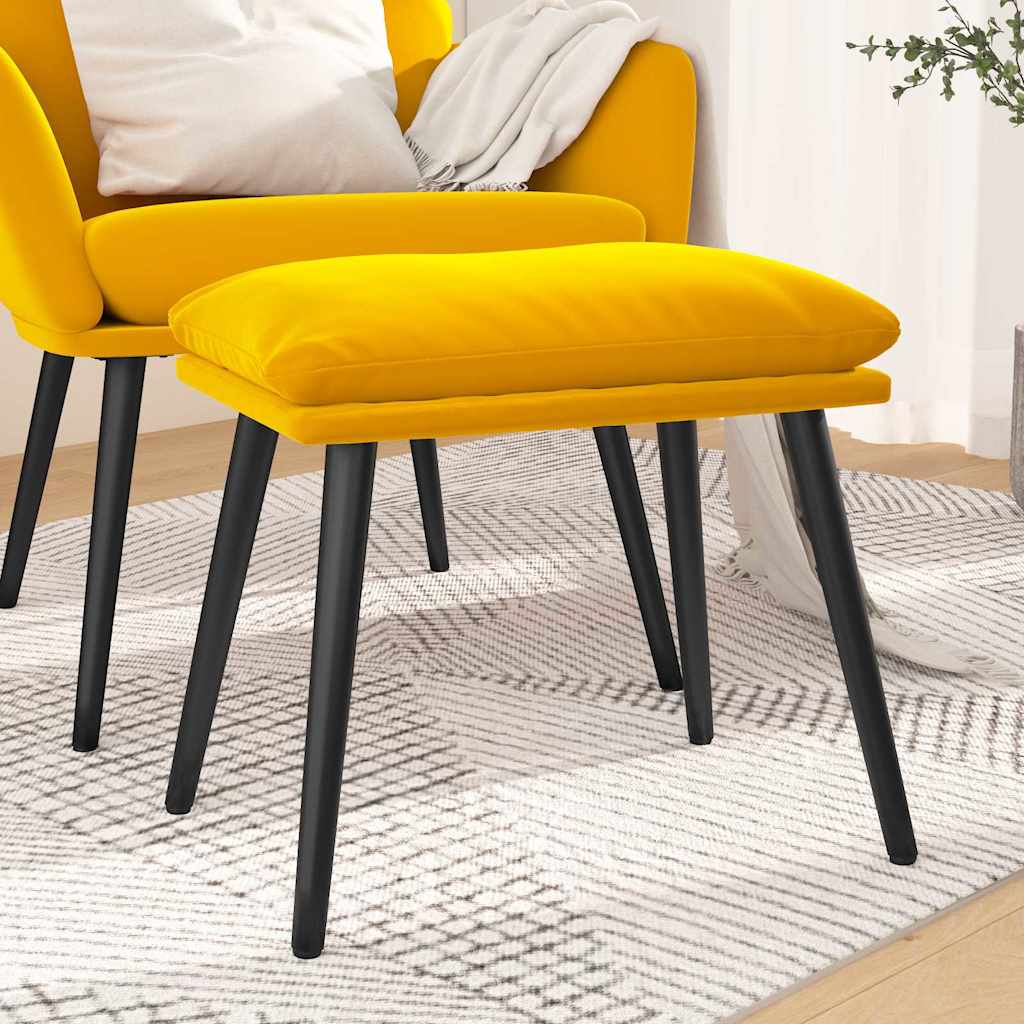 vidaXL Podn�ek, musztardowy ��ty, 45x29,5x35 cm, obity aksamitem