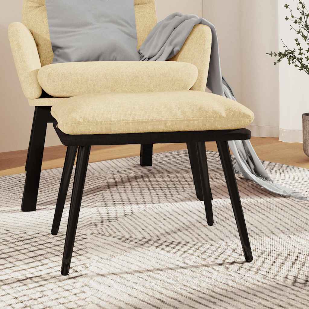 vidaXL Podn�ek, kremowy, 45x29,5x35 cm, tkanina i ekosk�ra