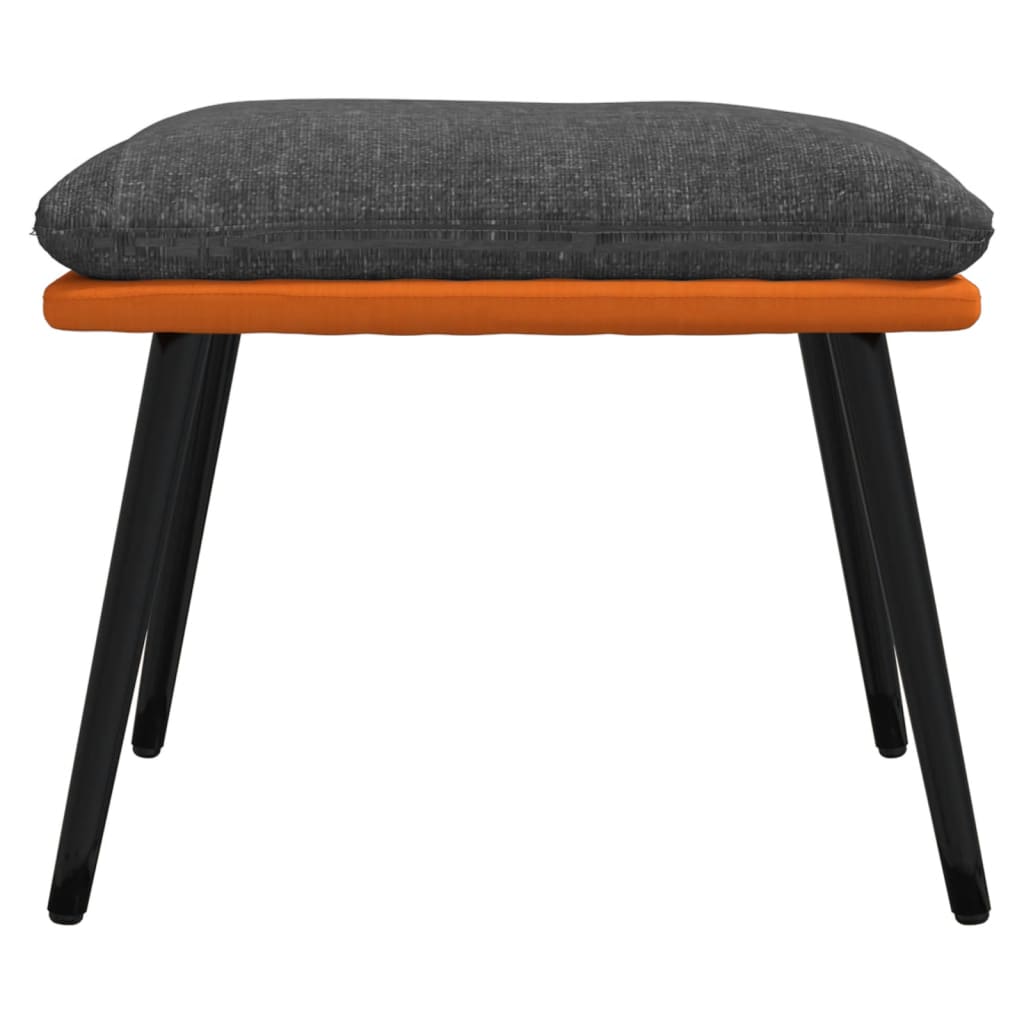 vidaXL Fußhocker Dunkelgrau/Orange 45x29,5x35 cm Stoff und Kunstleder