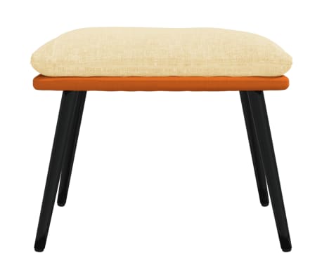 vidaXL Tabure krem-narančasti 45x29,5x35 cm od tkanine i umjetne kože