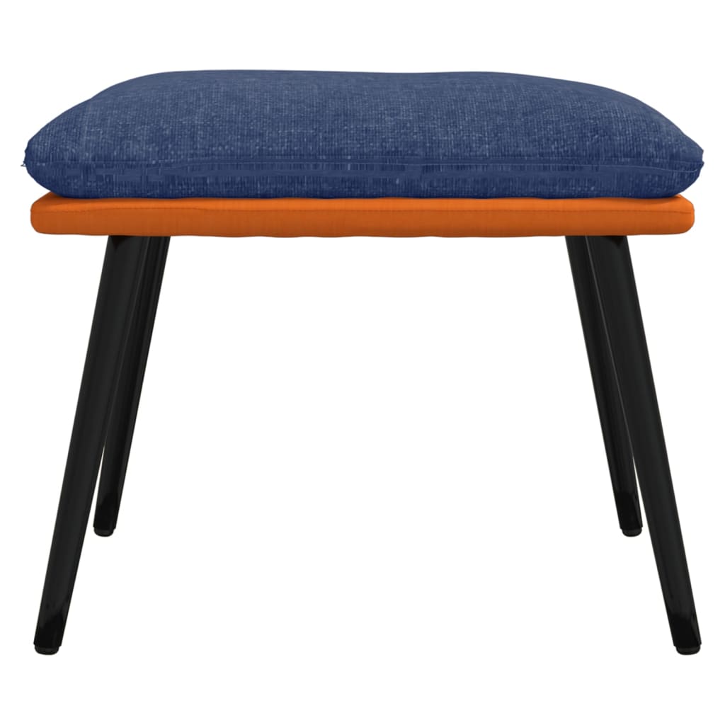 

vidaXL Voetenbank 45x29,5x39 cm stof en kunstleer blauw en oranje