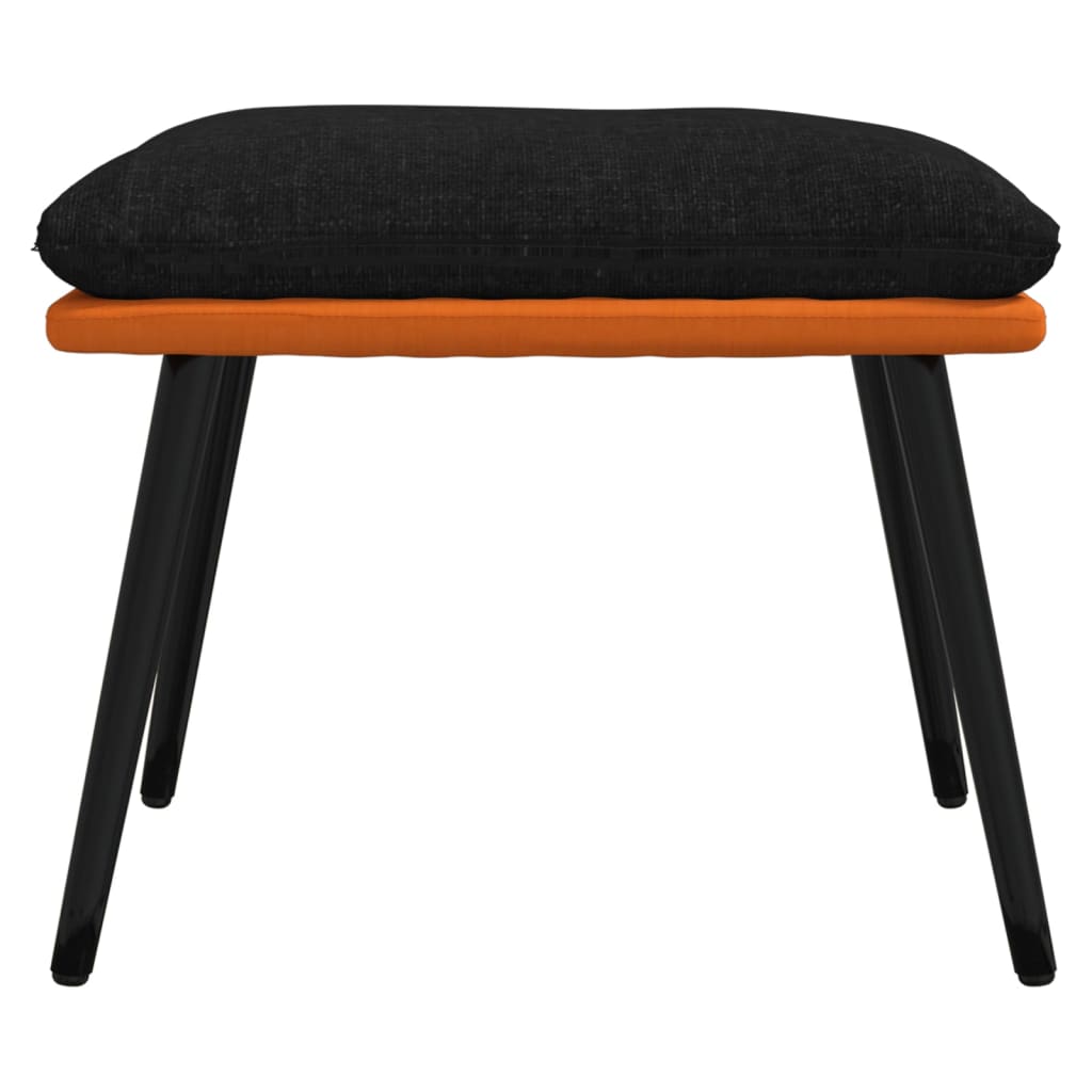 vidaXL fodskammel 45x29,5x35 cm stof og kunstlæder sort og orange
