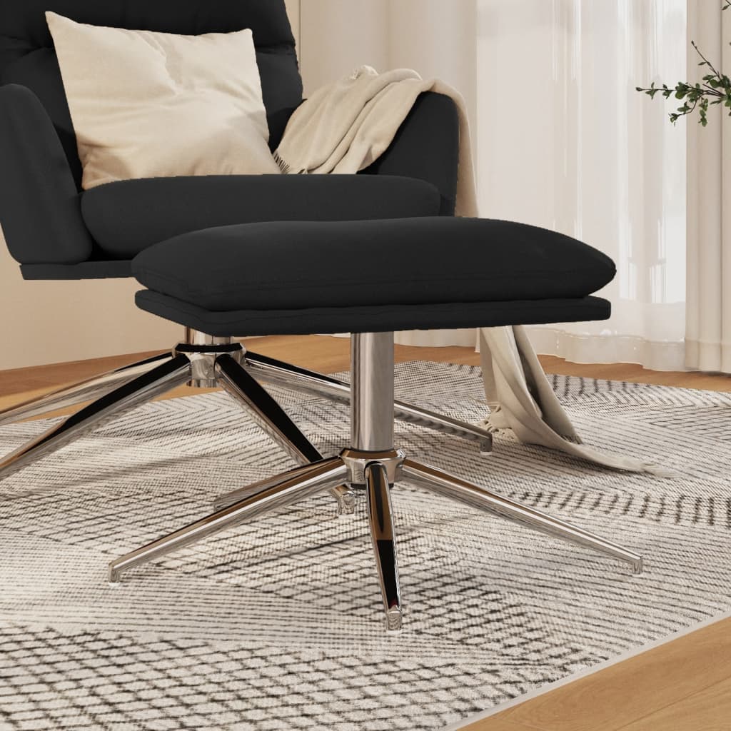 Repose-pied Noir 60x60x35 cm Tissu microfibre