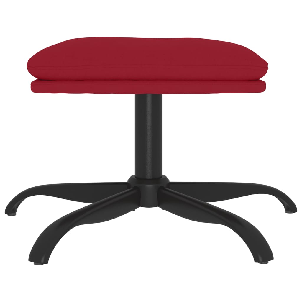 vidaXL Voetenbank 60x60x36 cm fluweel wijnrood afbeelding