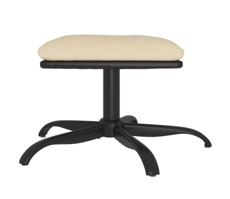 vidaXL Poggiapiedi Crema 60x60x36 cm in Tessuto e Similpelle