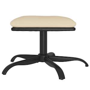 vidaXL Poggiapiedi Crema 60x60x36 cm in Tessuto e Similpelle