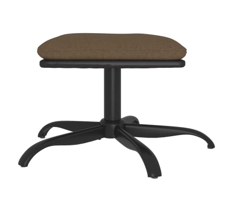 vidaXL kājsoliņš, 60x60x36 cm, brūns, audums un mākslīgā āda