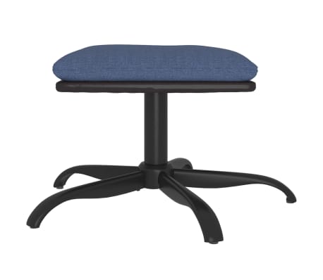 vidaXL kājsoliņ&scaron;, 60x60x36 cm, zils, audums un mākslīgā āda