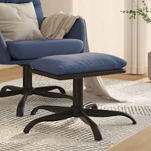 Podnožka modrá 60x60x36 cm textil a umělá kůže - obrázek 1