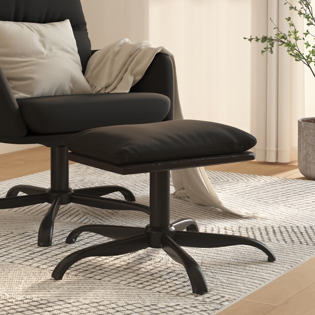 Repose-pied Noir 60x60x36 cm Tissu et similicuir