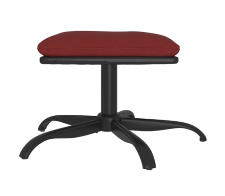 vidaXL Fu&szlig;hocker Weinrot 60x60x36 cm Stoff und Kunstleder