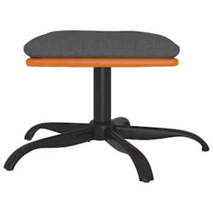 vidaXL Υποπόδιο Σκούρο Γκρι 60x60x36 εκ. Ύφασμα & Συνθετικό Δέρμα