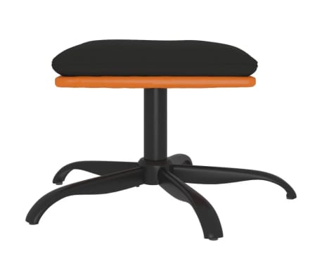 vidaXL kājsoliņ&scaron;, 60x60x36 cm, melns, audums un mākslīgā āda