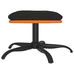 vidaXL kājsoliņ&scaron;, 60x60x36 cm, melns, audums un mākslīgā āda