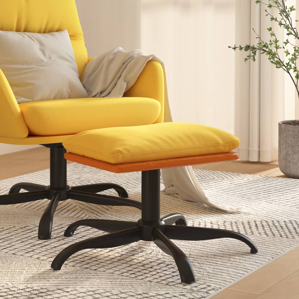 vida XL Fußhocker Senfgelb 60x 60x 39 cm Stoff und Kunstleder