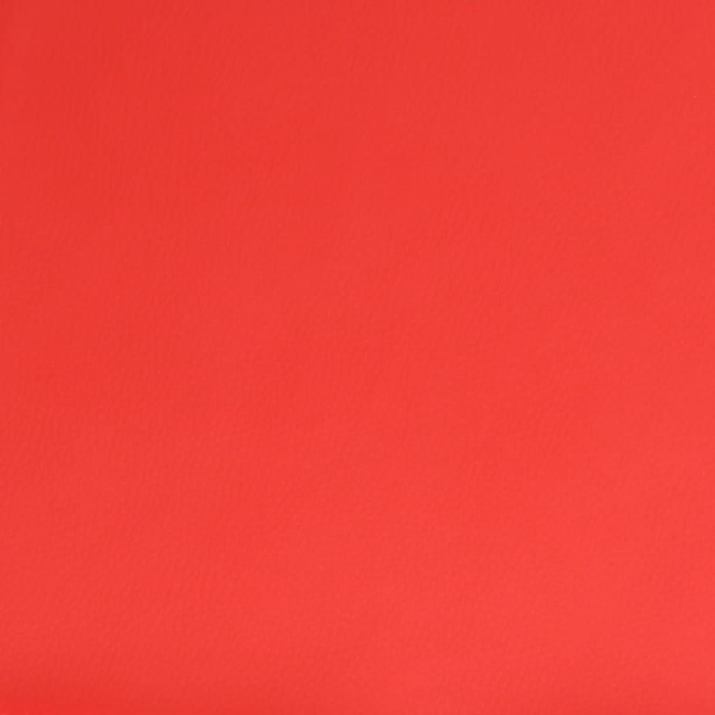 Podnožka červená 60 x 60 x 39 cm umělá kůže