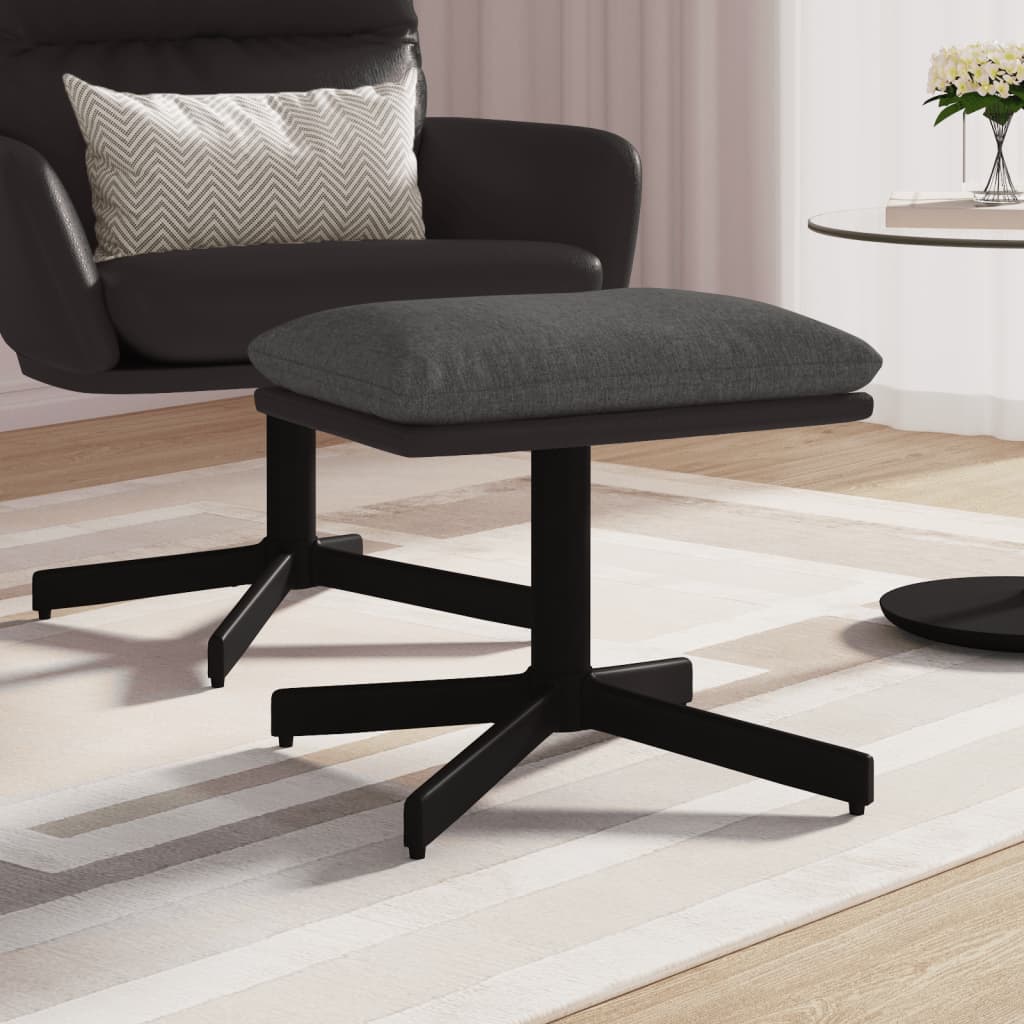 Repose-pied Gris foncé 60x60x36 cm Tissu et similicuir