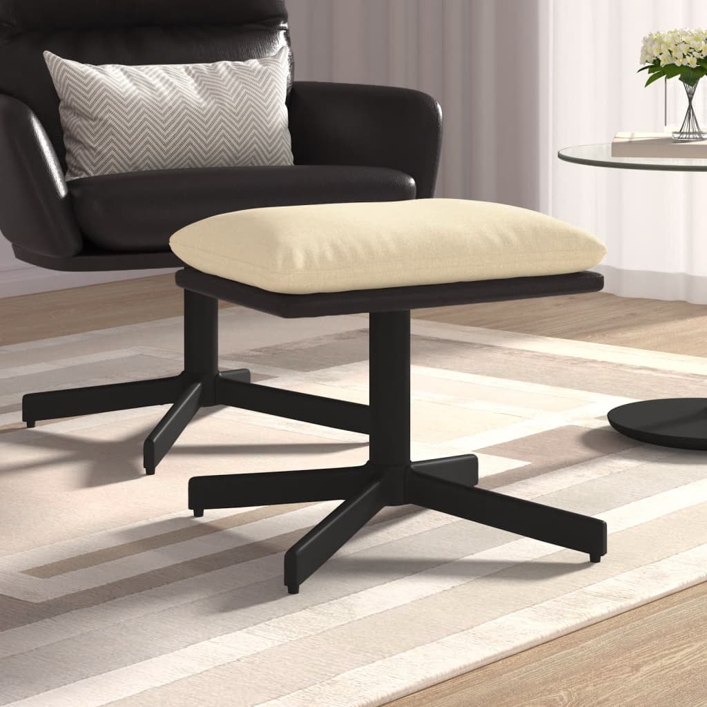 Repose-pied Crème 60x60x36 cm Tissu et similicuir