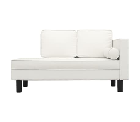 vidaXL シェーズロング クッション＆ボルスター付き クリーム 合成皮革