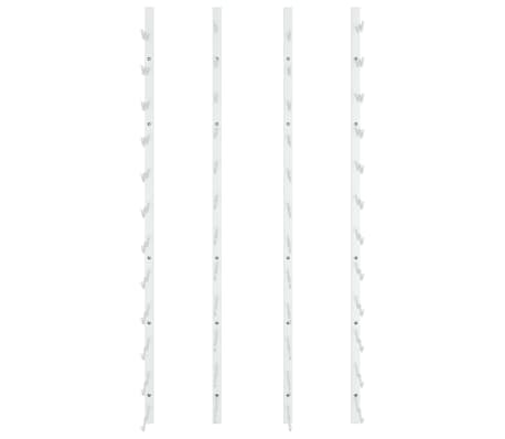 vidaXL sienas vīna pudeļu plaukti 24 pudelēm, 2 gab., balti, dzelzs, Balta vidaXL sienas vīna pudeļu plaukti 24 pudelēm, 2 gab., balti, dzelzs