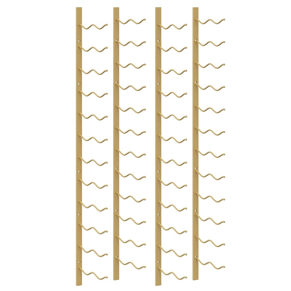 vidaXL Nástěnné stojany na víno na 24 lahví 2 ks zlaté železo