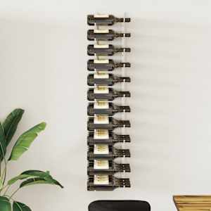 Stensko stojalo za vino za 36 steklenic belo železo
