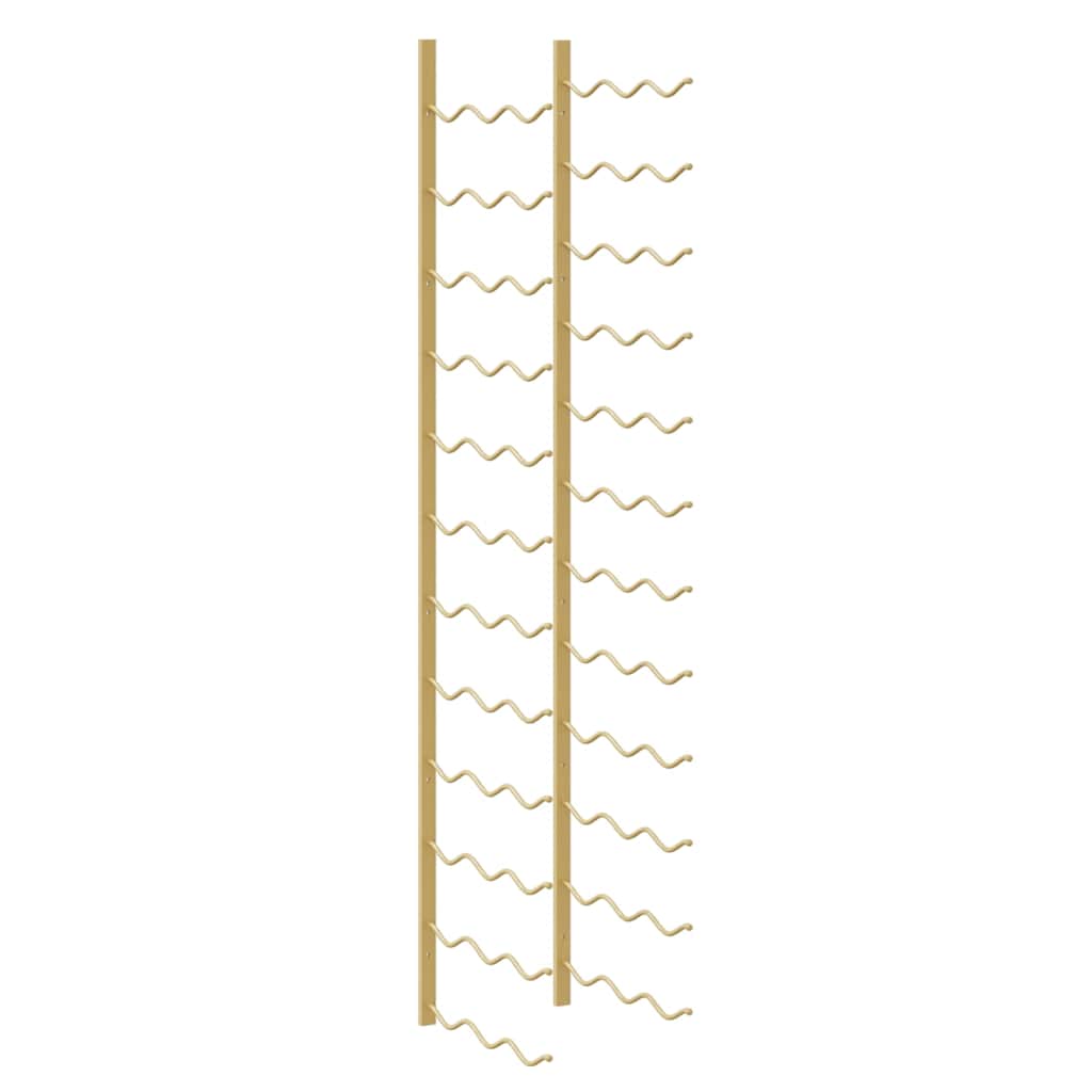 vidaXL Nástěnný stojan na víno na 36 lahví zlatý železo