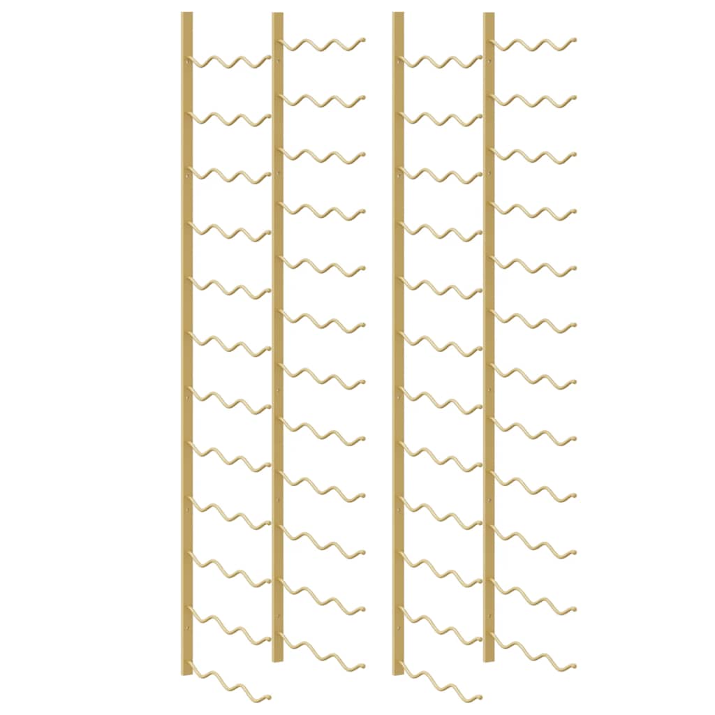 Thumbnail - vidaXL Wand-Weinregal für 36 Flaschen 2 Stk. Golden Eisen
