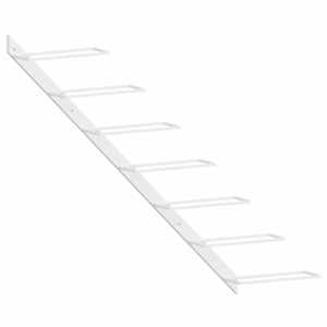 vidaXL seinale kinnitatav veiniriiul 7 pudelile, valge metall