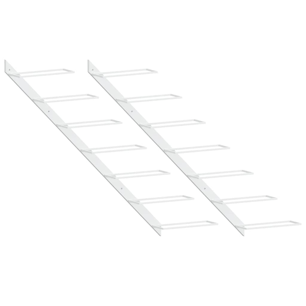 Thumbnail - vidaXL Wand-Weinregale für 7 Flaschen 2 Stk. Weiß Metall