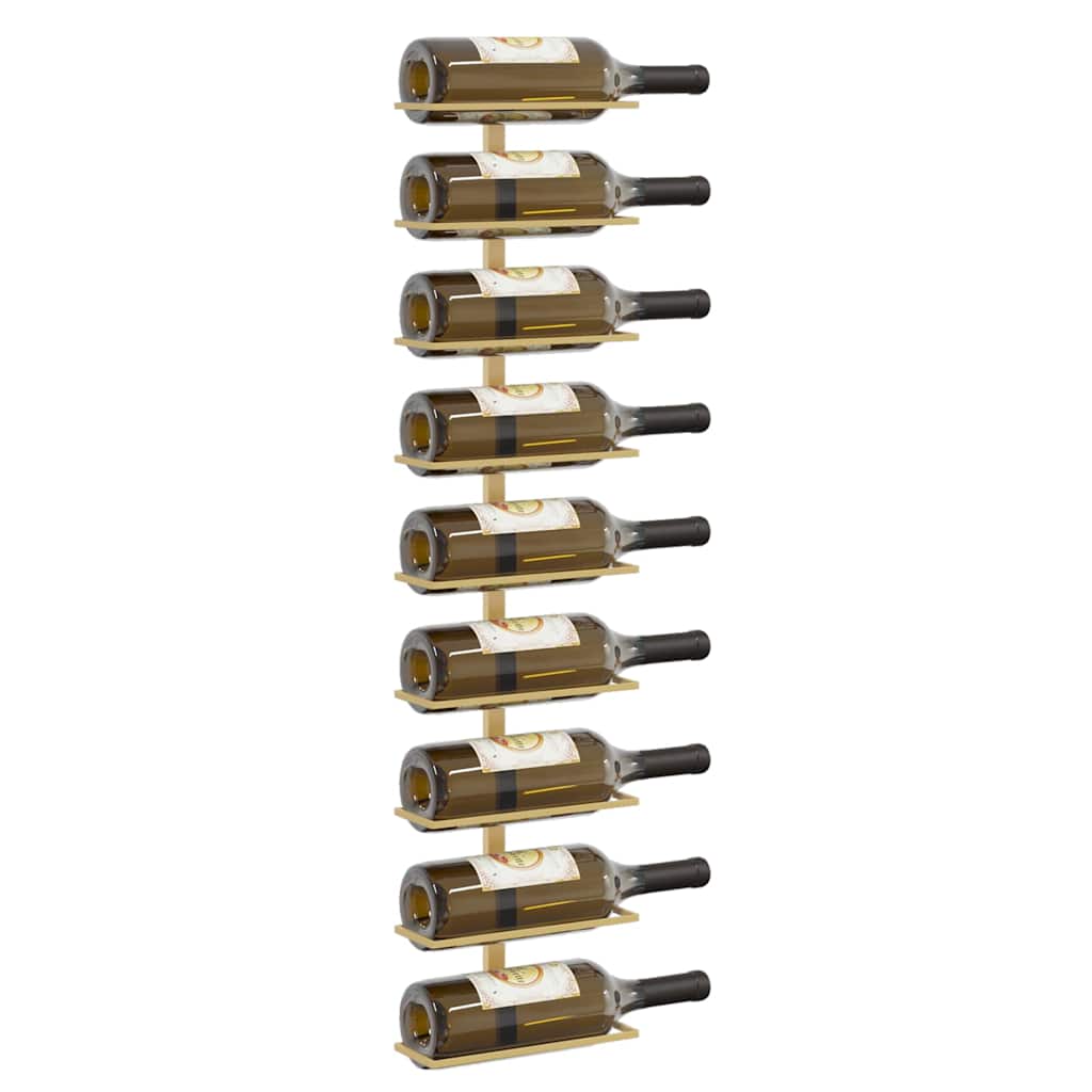 Botellero de pared para 9 botellas hierro dorado 4