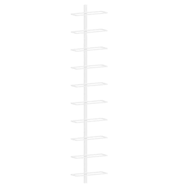vidaXL seinale kinnitatav veiniriiul 10 pudelile, valge, metall