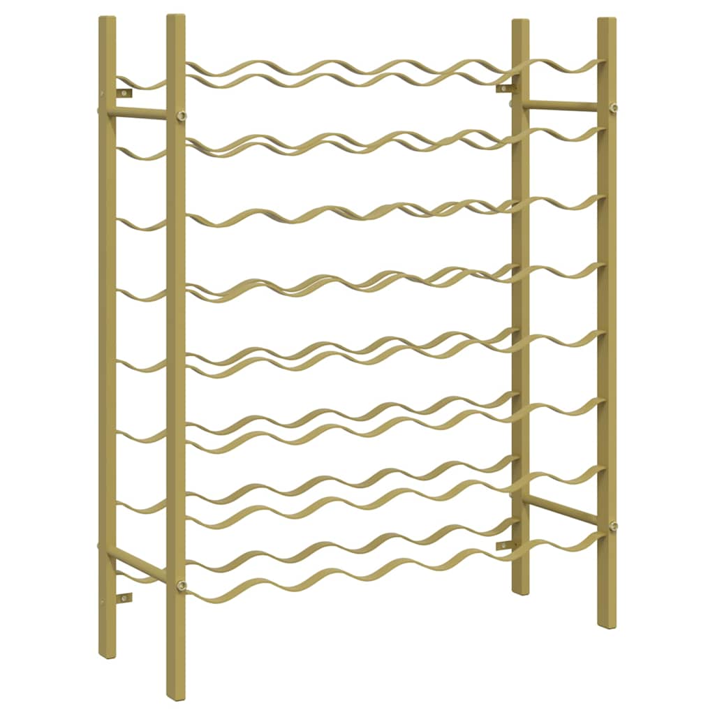 vidaXL Stojan na víno na 48 lahví zlatý kov