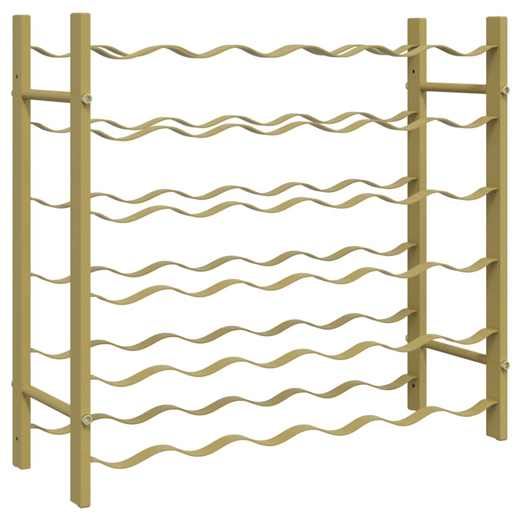 vidaXL Stojan na víno na 36 lahví zlatý kov